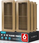 Voisen Floor Register 4X12, 6 Pack Vent Covers, Steel Adjustable Air Suppl. Fixed Price $68.99.