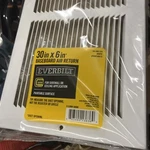 Everbilt 30 In. X 6 Baseboard Steel Return Air Grille White Sidewall Ceiling. Fixed Price $20.00.