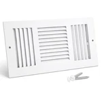 6" X 10" White Sidewall & Ceiling Register 3 Way Steel Air Vent Cover,. Fixed Price $22.34.