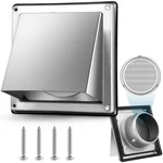 Gisafai 4 Inch Dryer Vent Cover Outdoor With Stainless Steel Screen Sliver Wall. Fixed Price $46.86.