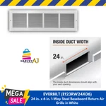 Everbilt E123RW 24" X 6" 1-WAY Steel Baseboard Return Air Grille In White. Fixed Price $24.97.