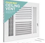 Home Intuition 8 In. X 4-WAY Air Vent Covers For Ceiling White. Fixed Price $19.99.