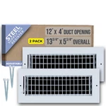 Pack Fits 12X4 Duct Opening Steel Adjustable Air Supply Grille By Handua .... Fixed Price $48.75.