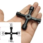 1PC 4-IN-1 Utility Cross Key Wrench: Universal Square Triangle Valve Tool New. Fixed Price $10.99.