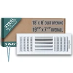 Fits 18X6 Duct Opening 3 Way Steel Air Supply Diffuser By Handua Register V.... Fixed Price $58.68.
