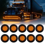 10PCS 2" 9 Led All Amber Round Trailer Side Marker Clearance Lights Waterproof. Fixed Price $37.99.