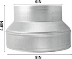 Duct Reducer 8" 6" Hvac Vent Hose Connector Air Adapter Increaser Round. Fixed Price $13.99.