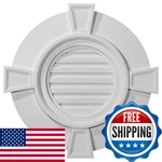 Ekena Millwork 24W X 24H 1/8P Round Gable Vent Keystones Functional. Fixed Price $132.00.