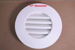 Ekena Milwork 12-13 Inner -17" Outer Round White Pvc Paintable Gable Louver Vent. Fixed Price $65.00.