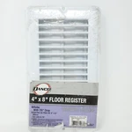 Danco 62067 4-INCH X Steel Floor Register With 7/8-INCH Drop, White. Fixed Price $11.99.
