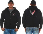 Jh Design Men's Chevy C8 Corvette Hoodie Full Zip Up Black Hooded Sweatshirt. Fixed Price $69.98.