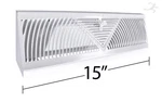 Baseboard Register/diffuser 15" - White New. Fixed Price $21.95.