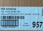Genuine Mid America Pack Scallop Exhaust Vent W/ 4" 8" Aluminum Tubes Tuxedo. Fixed Price $50.00.
