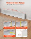 4 Ft Baseboard Heater Covers Basic Series Standard For Bedroom White. Fixed Price $75.99.