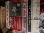 Air Vent Inc. Gable Mounted Black Attic Fan Pre Wired Thermostat 53316 Open Box. Fixed Price $65.00.