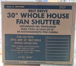 Attic Aire 30" Whole House Fan Shutter New In Box SHT30BD White. Fixed Price $100.00.