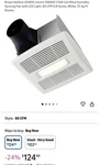 Broan-nutone AE80SL Energy Star Humidity Sensing Fan With Led, Cfm 0.8 Sones. Fixed Price $89.99.