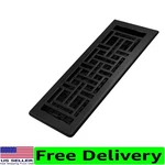 Stylish 4X12 Inch Black Floor Register With Oriental Design - Durable & Elegant. Fixed Price $48.97.