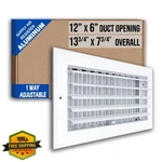 Handua 12X6 Air Supply Grille Vent Cover White Curved Blade. Fixed Price $56.29.