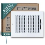 Handua 8X6 Steel Air Supply Diffuser White Ceiling Wall Register Vent Cover. Fixed Price $23.68.