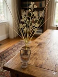 Classic Decor Set: Antique Vase With Embossed Designs And Shiny Gold Heart Bra. Fixed Price $29.95.