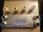4"X12"-10 Plate Brazetek Heat Exchanger (1"MNPT) W/the Port Connector Fittings. Fixed Price $80.00.