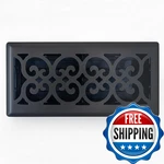 Sierra Grates 4 12 Victorian Floor Register In Textured Black - Vent Covers. Fixed Price $44.70.