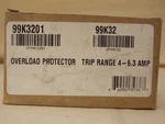 Schneider Electric Lennox 99K3201 Motor Overload Protector Range 4-6.3 Amp. Fixed Price $95.00.