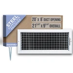 Handua Steel Adjustable Duct Opening Air Supply Grille White 20X8 Register Vent. Fixed Price $103.85.